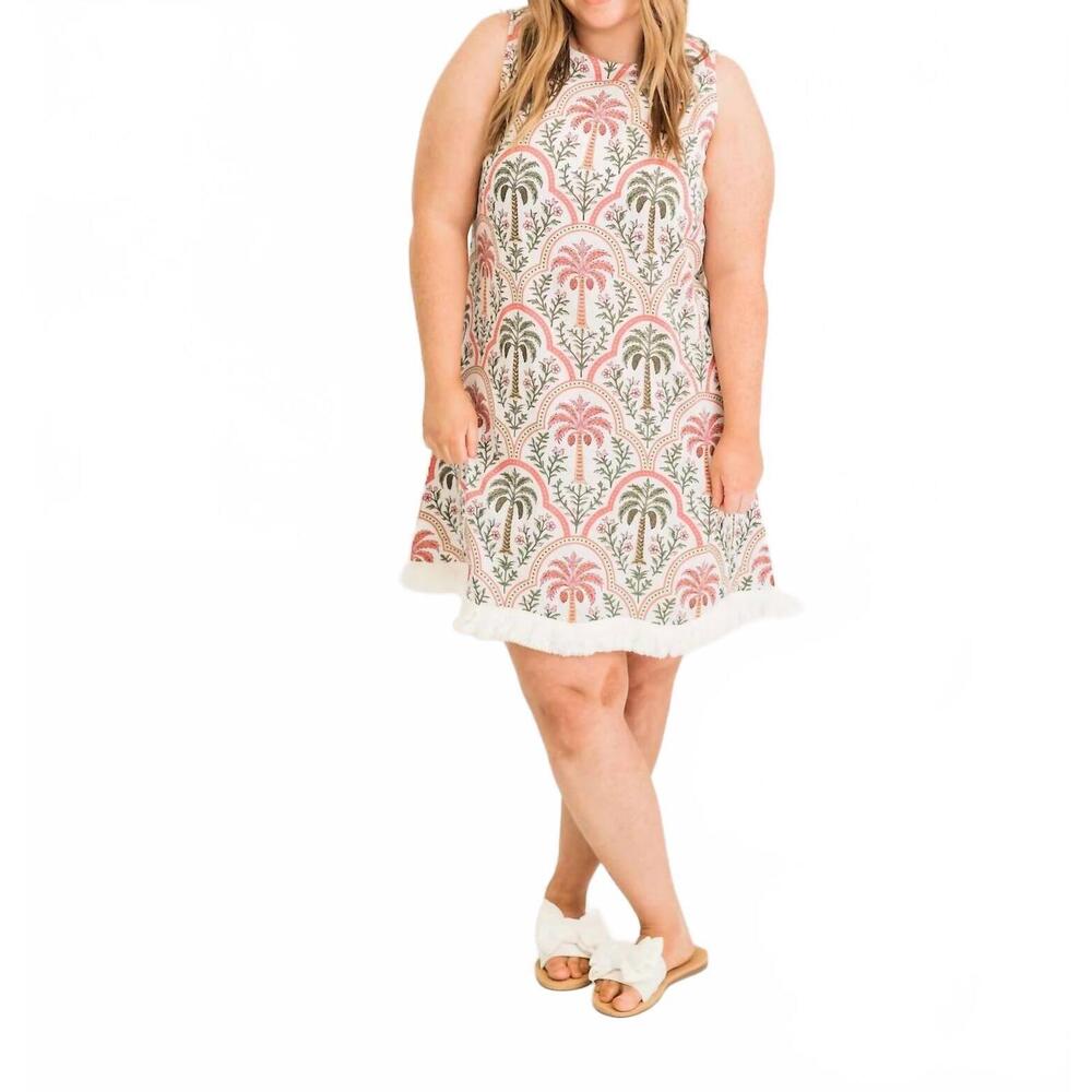 NEW HEART OF GRACE cabana mini shift dress in palma rosa